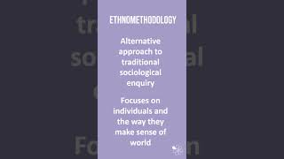 Ethnomethodology  60 Second Sociology Sociological Theory and Debates [upl. by Aekim]