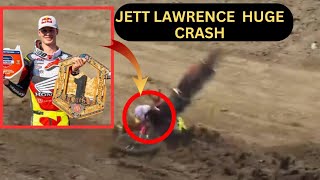 jett lawrence injury😱  Jett Lawrence’s winning streak broken in Hangtown [upl. by Asillem768]