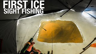 The Best Way To Ice Fish Sight Fishing In Shallow Water [upl. by Llerod]