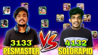 PES MASTER 🆚 SOLORAPID YT 🔥  KERALA DERBY🥶❤‍🔥  അവസാനം ഇരുവരും ഏറ്റുമുട്ടിയപ്പോൾ😍🫂 [upl. by Ayokal]