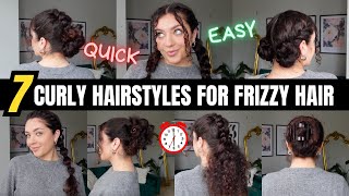 7 Easy Curly Hairstyles for frizzy hair days [upl. by Llener]