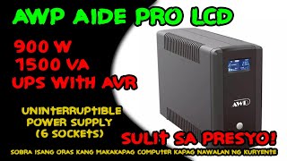 AWP Aide Pro LCD 900W1500VA UPS with AVR Uninterruptible Power Supply 6 Sockets [upl. by Novart852]