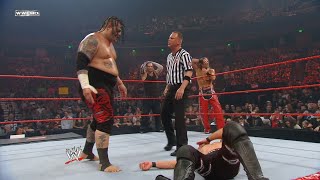 Shawn Michaels Chris Jericho amp Jeff Hardy vs Snitsky JBL amp Umaga WWE Raw February 4 2008 HD22 [upl. by Ahsatal]