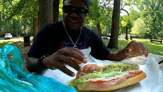 My marinuccs hoagie experience foodie streetfood FoodNetwork sandwich [upl. by Enialed]