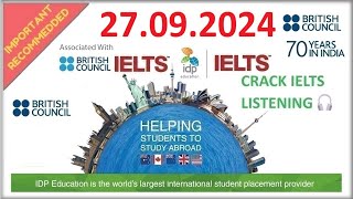 BRITISH COUNCIL IELTS LISTENING PRACTICE TEST 2024  27092024 [upl. by Juliane445]