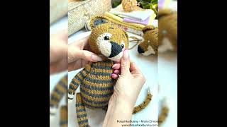 Knitted Baby Tiger  Head attaching PolushkaBunny [upl. by Ecadnarb]