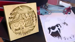 Scroll saw project  Moose shadow box [upl. by Eivla]