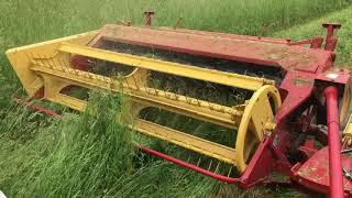 Mowing 2018 first cut hay with Ford 4610 and NH488 haybine [upl. by Rabka]