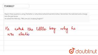 Report these questions using ifwhether or whywhenwherehowwhichwhat Remember the italicis [upl. by Aserahs]