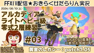 【FF14★GaiaTiamat】黄金のレガシー・パッチ701零式2層練習 03【20240810】 [upl. by Ariayek960]