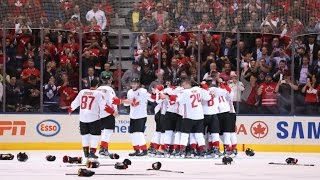 Canada celebrates winning World Cup of Hockey [upl. by Einnaoj]