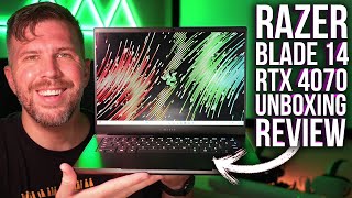 Razer Blade 14 Unboxing Review RTX 4070 10 Game Benchmarks Display Speaker Thermals Fan Noise [upl. by Euqinad]