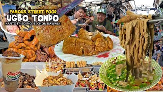 Filipino Street Food in “UGBO TONDO MANILA”  Kanto FRIED RICE LECHON KAWALI TUMBONG SOUP [upl. by Hanley]