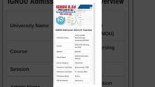 IGNOU PHD 2024 । Ignou PHD admission phd phdentrance ignou ignouphd phdadmission2024 [upl. by Ethelind832]