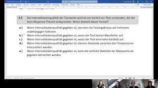 Übung 6 Probabilistische Testtheorie [upl. by Eleanora288]