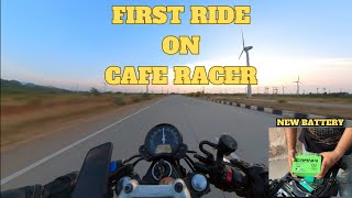 STREET TWIN CAFE RACER FIRST RIDE  CRANK1 PERFORMANCE BATTERY [upl. by Westley]