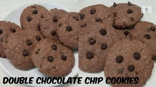 Double chocolate chip cookies  chocolate chip cookies recipe by shifas cooking [upl. by Wolf932]