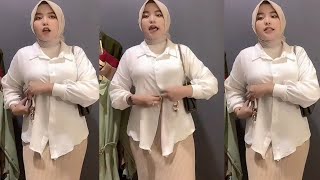 Hijab Style Try On Fashion Wanita Kemeja Tangan Panjang [upl. by Sylas495]