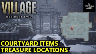 Resident Evil Village Courtyard Items amp Treasure  All Locations  How to Clear Courtyard [upl. by Wightman690]