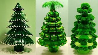 3 NEW CHRISTMAS🎄TREE CRAFT IDEASPLASTIC BOTTLE REUSE BOTTLE CHRISTMAS TREE ORNAMENTSPLASTICWOOL [upl. by Beaumont]