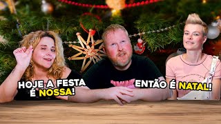 GRINGOS REAGINDO A MÚSICAS DE NATAL E ANO NOVO 🇧🇷 Então é Natal Hoje é um novo dia [upl. by Noorah]