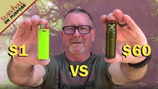 60 Lighter vs 1 Bic  Survival Lighter FAIL  Best Survival Lighter [upl. by Wallie210]