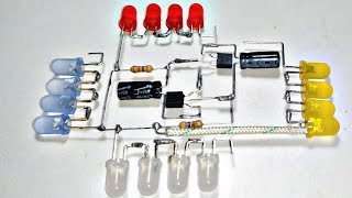 Super Led Flasher Circuit With Bc547 Transistor👍🙏 [upl. by Zarah]