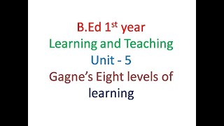 gagnes eight levels of learning explanation in tamil learningconfidently [upl. by Ahsirtal]