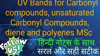 UV Bands for Carbonyl compounds unsaturated Carbonyl Compounds diene and polyenes MSc [upl. by Ninahs]