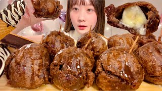 ASMR Deep Fried Butter Chocolate Flavor【Mukbang Eating Sounds】【English subtitles】 [upl. by Airres]