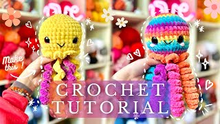 NO SEW JELLYFISH TUTORIAL  free crochet pattern make your own Jelly with me [upl. by Cavill]