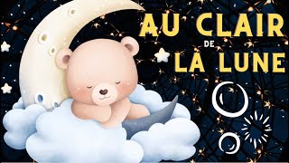 🧸 AU CLAIR DE LA LUNE  avec paroles  ✅ dessin anime enfant bébé ✨ [upl. by Henrion]