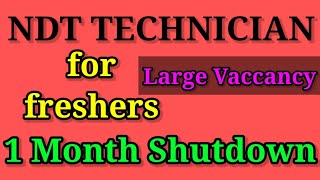 NDT TECHNICIAN FOR FRSHERS 30 DAYS SHUTDOWN [upl. by Reggis169]