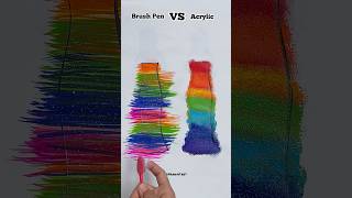 Brush Pen VS Acrylic Colour  Rainbow Art Dress 🌈✨🤩 shorts art satisfying [upl. by Sarajane]