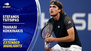 US Open Tennis 2024  Stefanos Tsitsipas vs Thanasi Kokkinakis Highlights  Round 1 [upl. by Ahsienot]