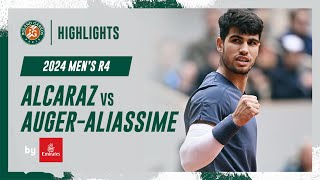 Alcaraz vs AugerAliassime Round 4 Highlights  RolandGarros 2024 [upl. by Wyn]