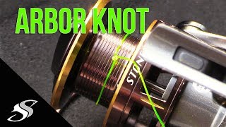 How to Tie Line to Reel Spool  Arbor Knot Tutorial [upl. by Erskine911]