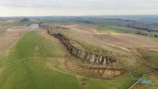 Drone Footage of Steel Rigg amp Crag Lough Hadrians Wall Northumberland [upl. by Nylarad]