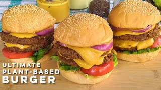 My Ultimate PlantBased Burger Recipe  PlantBased DoublePatty quotCheesequot Burger [upl. by Llerref]