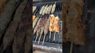 Poolside Barbecue with FILM MAKER Chicken Tawook and Beef Kafta Skewers Arabic Food kafta tawook [upl. by Arakat]