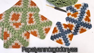 kilim desenli  muhteşem tığ işi motif modeli yapılışı [upl. by Eileme]