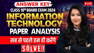 Class 10 Information Technology Answer Key 2024  IT Paper Solutions 2024 All Sets Board Exam 2024 [upl. by Satsok484]