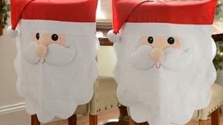 como hacer tu propio cubre sillas navideños en menos de 10 minutos Homemade Christmas chair covers [upl. by Corri]