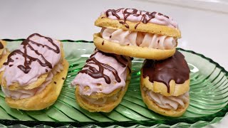 Ev yapımı Çilekli Ekler TarifiRecept za Domaće Eklere od jagodaHomemade Strawberry eclairs Recipe [upl. by Nerual]