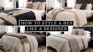 HOW TO STYLE A BED LIKE A DESIGNER 🛏️ Budget Friendly  Easy to Recreate 4 DIY Bed Ideas [upl. by Hayse]