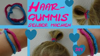 DIY Haarband Haargummi selber machen Anleitung Tutorial Howto [upl. by Dyanna]