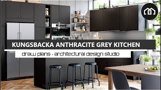 KUNGSBACKA Anthracite Grey Kitchen  Made From Recycled Plastic amp Wood  IKEA Kitchens shorts [upl. by Stichter355]