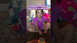 Cute Four year old Girl sings happy birthday to her grandfather cat re babykitty [upl. by Thomasine57]