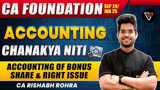 Accounting of Bonus Share amp Right Issue CA Foundation Accounts One Shot Revision  CA Rishabh Rohra [upl. by Olegnalehcim]