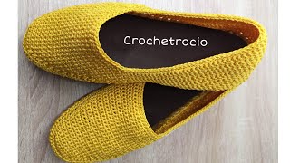 Zapatos a Crochet fáciles de tejer Mocasines tejidos con ganchillo [upl. by Ervin]